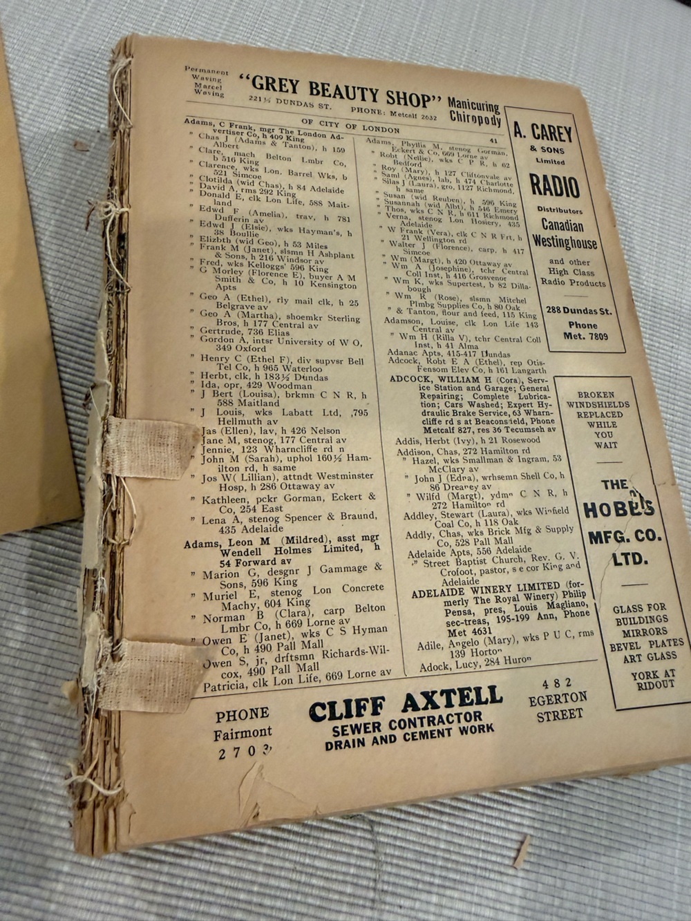 1931 Vernon’s City of London Directory (Ontario) Original Antique City Directory - Picture 7 of 8